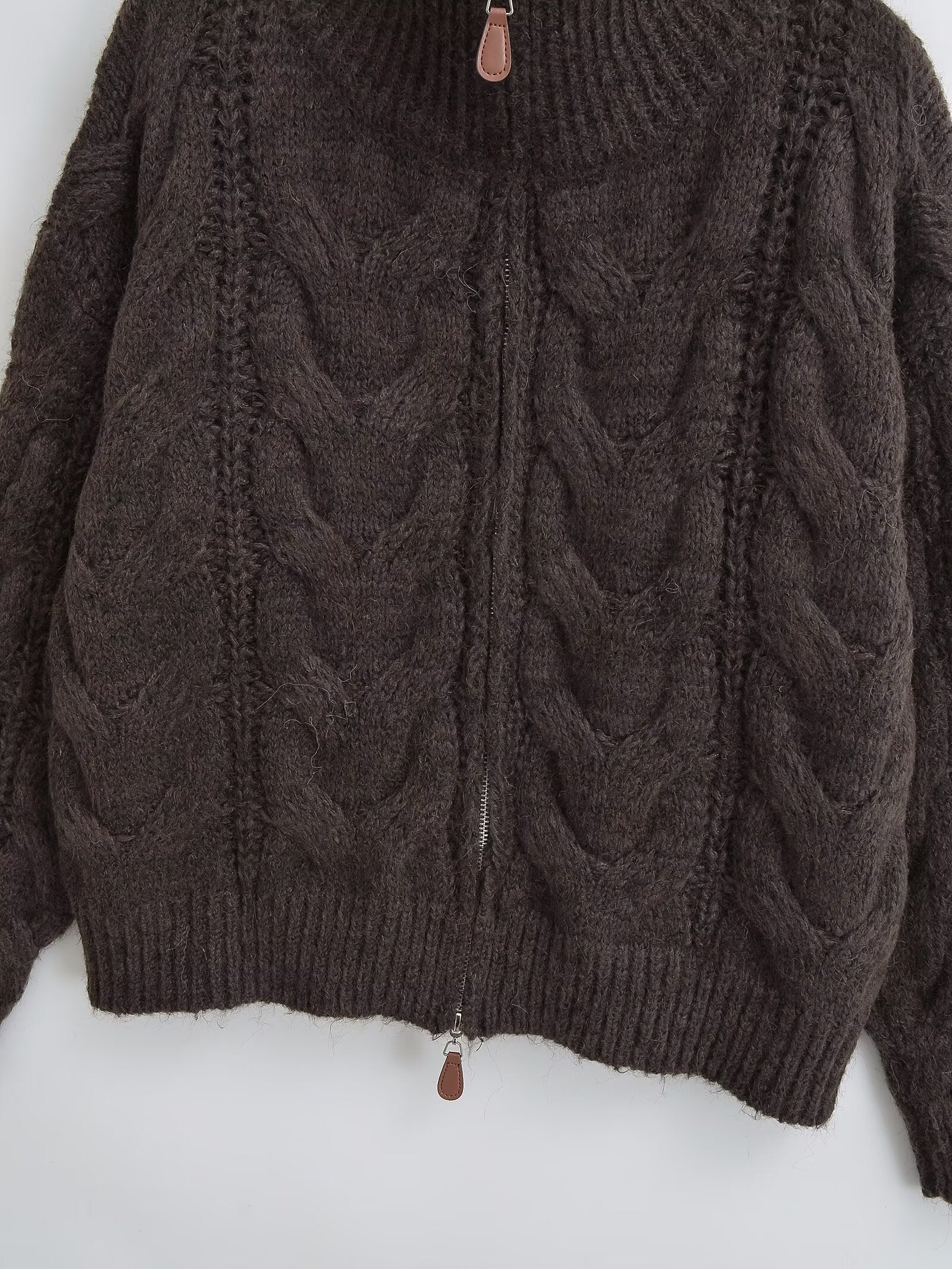 Winter Women Clothing Stylish Simple Short Soft Glutinous Twist Knitted Coat