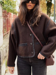 Winter Women Clothing Stylish Graceful Simple Soft Woolen Jacket Coat