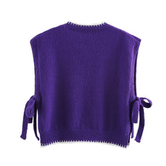 Winter Women Clothing Simple Tether Mouth Sleeveless Waistcoat Vest