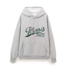 Autumn Winter Women Clothing Illinois Words College Hooded Sweater Pants Set