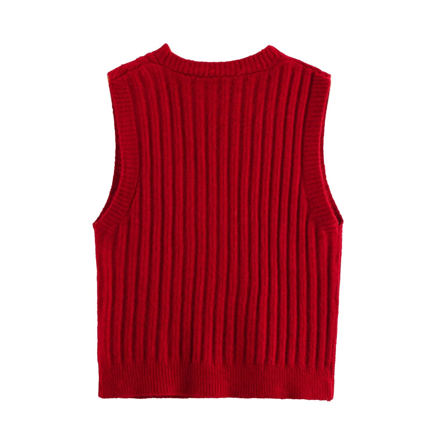 Spring Women Clothing Stylish Simple Basic All Matching Knitted Vest