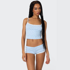 Spring Summer Women Wear Printed Sexy Suspenders Shorts Casual Women Two Piece Sets
