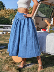 Trendy Grace A line Denim Skirt Women