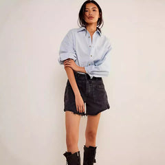 Summer Casual Ordinary Washed Frayed Hem All Matching Women Denim Shorts