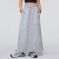 Casual Knitted Sweater Fabric Small a Swing Loose Sports Skirt