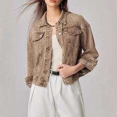Women Clothing All Matching Short Personalized Denim Coat
