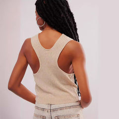 Women Clothing Casual Wool Button Cardigan Sexy Vest