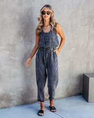Spring Summer Women Clothing Eaby Loose Sleeveless Women Denim Jumpsuit