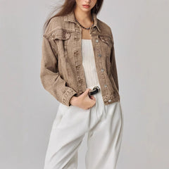 Women Clothing All Matching Short Personalized Denim Coat
