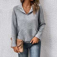 Women Clothing Long Sleeve Solid Color Sweatshirt Autumn Winter