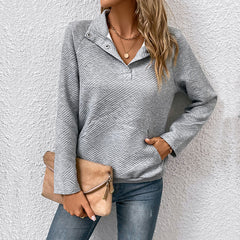 Women Clothing Long Sleeve Solid Color Sweatshirt Autumn Winter